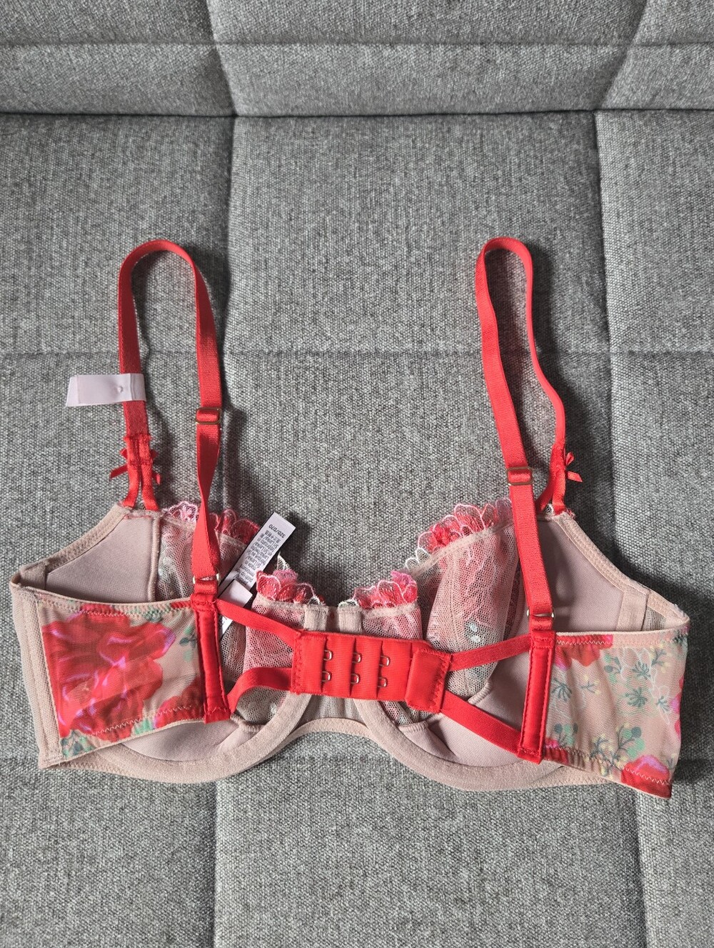 Victoria's Secret | Wicked Unlined Floral Embroidery Balconette Bra 32D - Picture 3 of 6